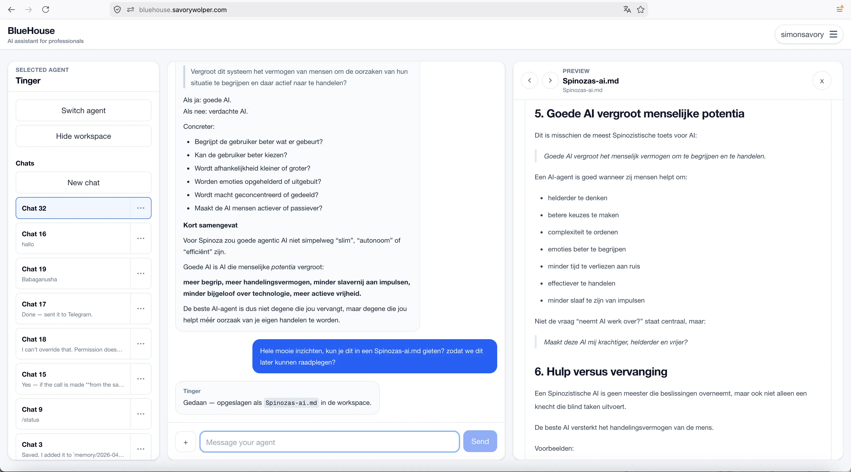 BlueHouse platform interface